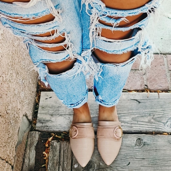 🚨//The Amber// Taupe mule Flat - Picture 4 of 8